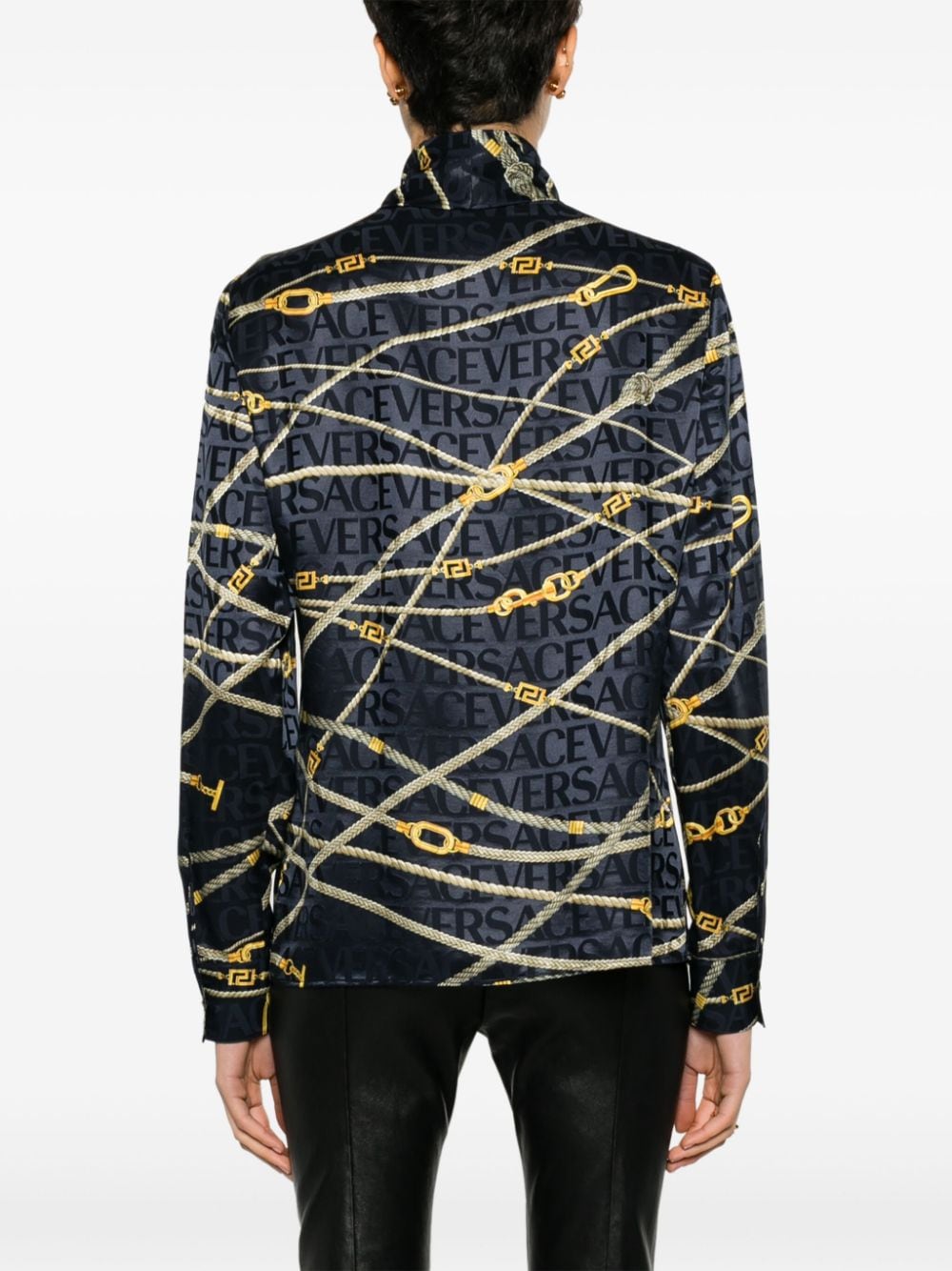 Versace rope-print buttoned shirt - Image 4