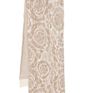 Versace  patterned intarsia-knit wool scarf