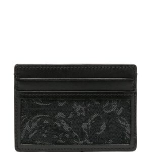 Versace Barocco-jacquard leather cardholder