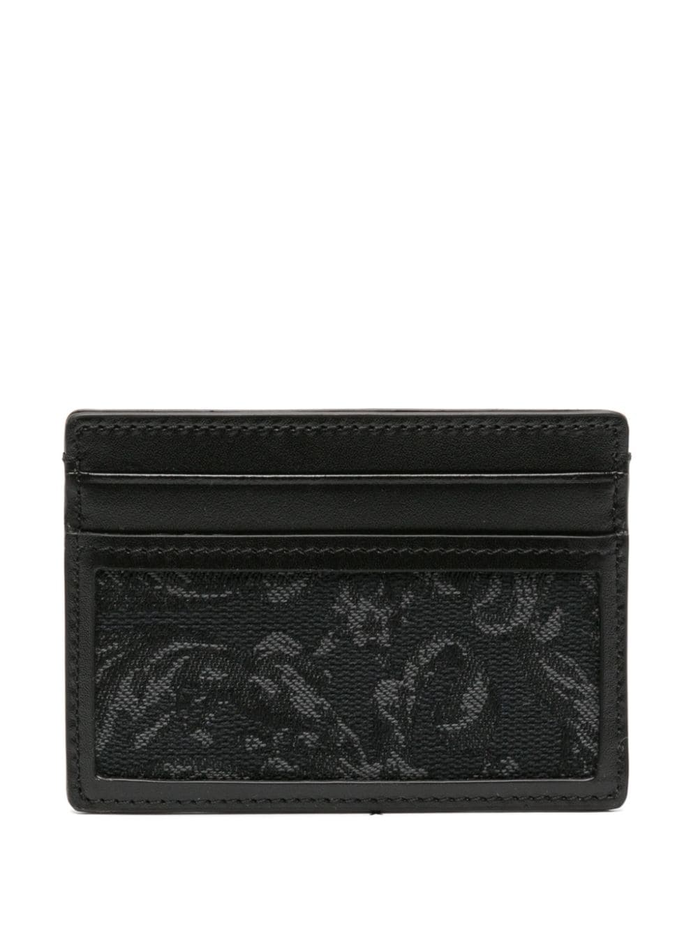 Versace Barocco-jacquard leather cardholder