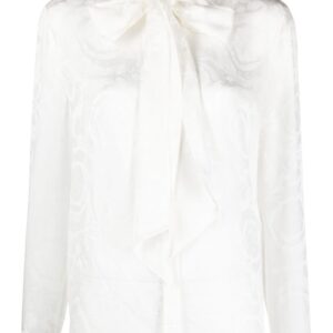 Versace  Barocco-jacquard satin blouse
