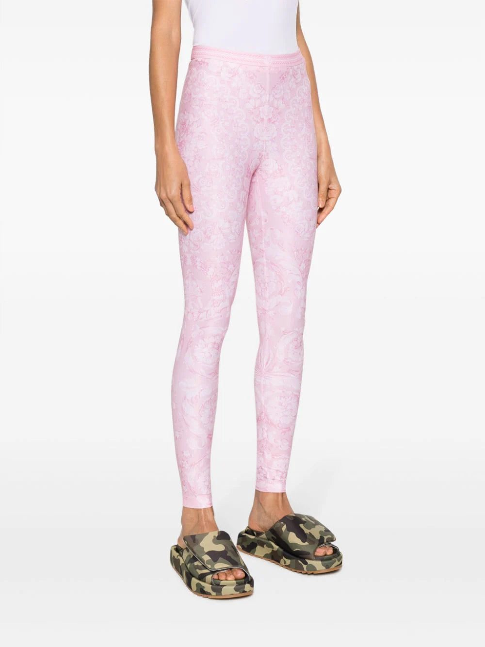 Versace Barocco-print jersey leggings - Image 3