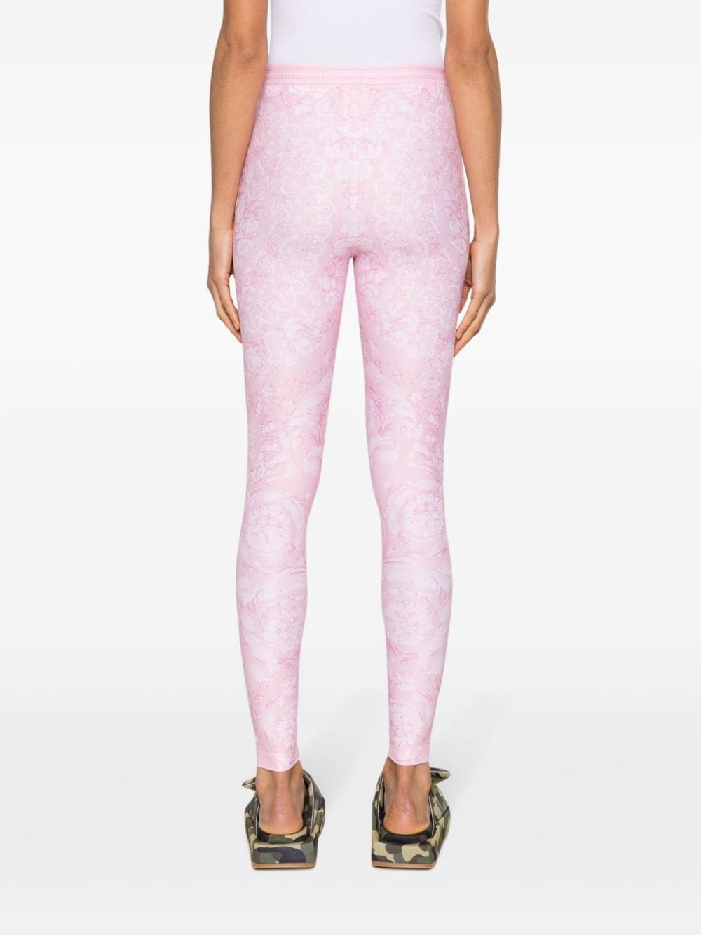 Versace Barocco-print jersey leggings - Image 4
