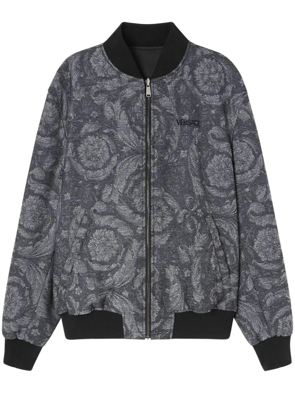Versace reversible logo-embroidered bomber jacket