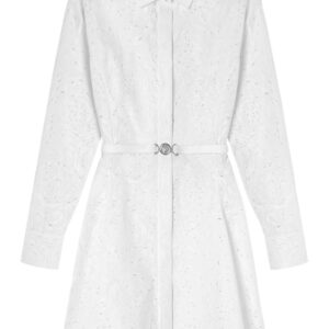 Versace Sangallo Barocco-embroidered cotton shirtdress