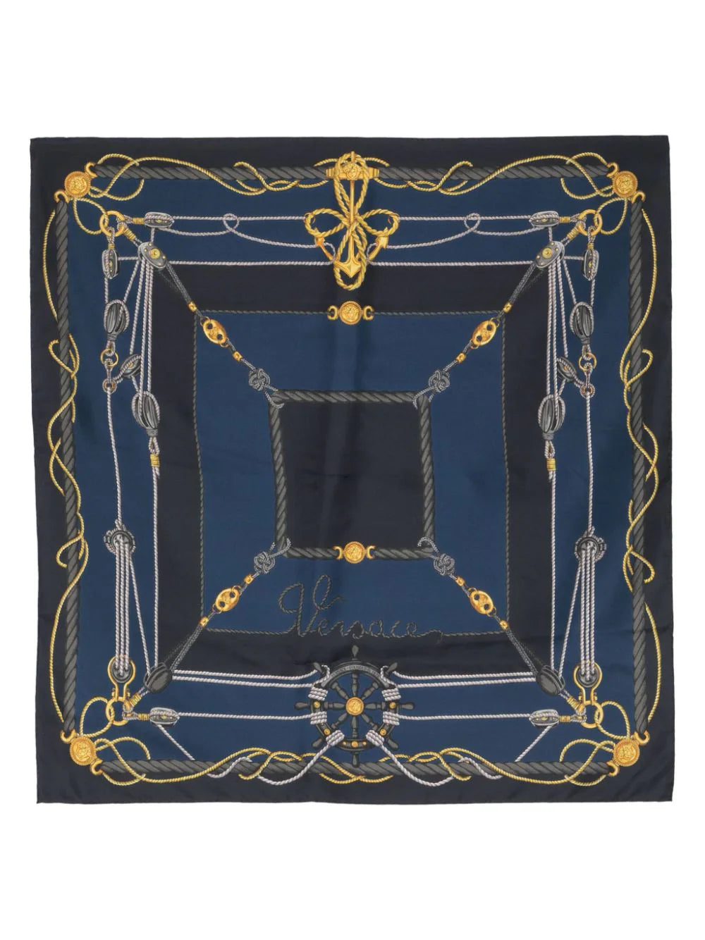 Versace Chain Couture silk scarf