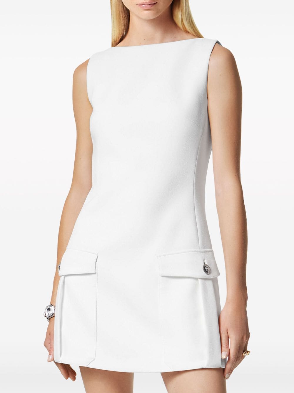 Versace Medusa Head-button crepe minidress - Image 3