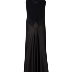 Off-White lace-panel satin maxi dress