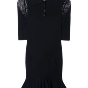 Off-White Arrow half-sleeve fishnet minidress