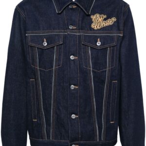 Off-White  90SLOGO SKATE ZIP DEN JKT RAW BLUE GOLD