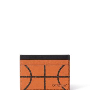 Off-White Basketball logo-print leather card case
