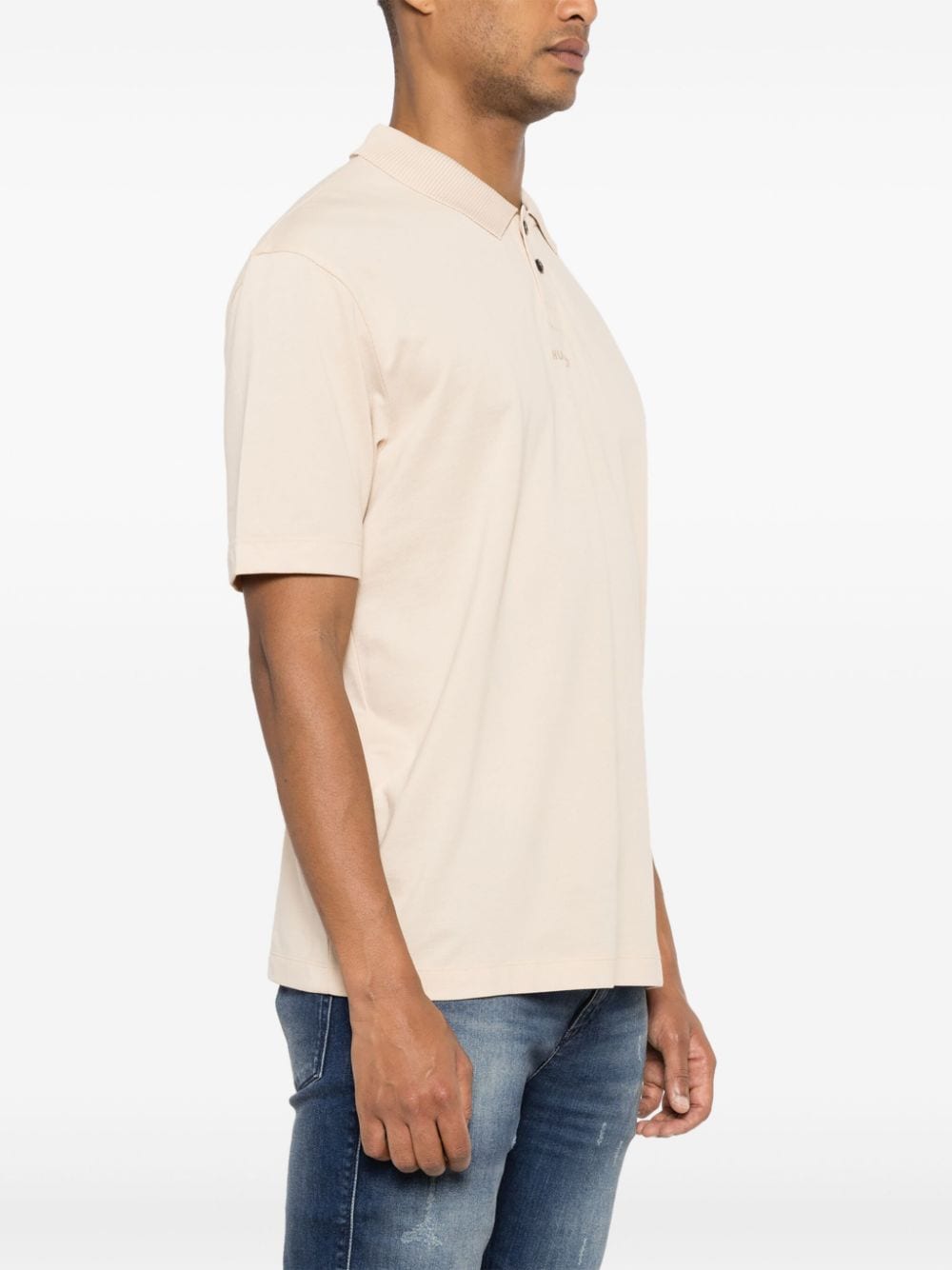 HUGO logo-print cotton polo shirt - Image 3