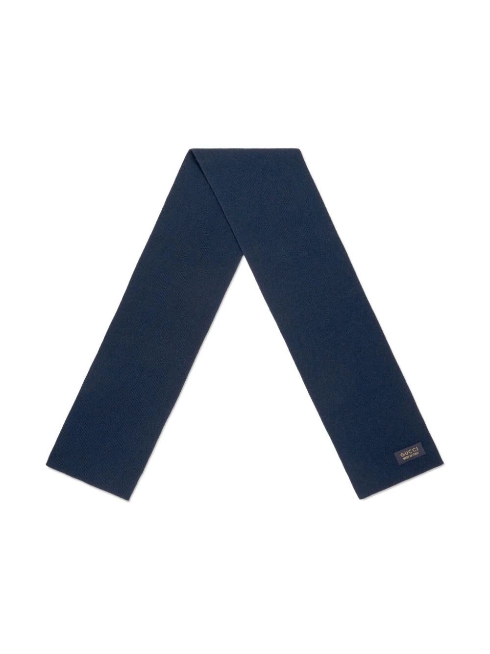 Gucci logo-patch ribbed-knit scarf - Image 2