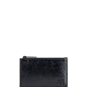 Balenciaga Monaco crinkled-leather cardholder