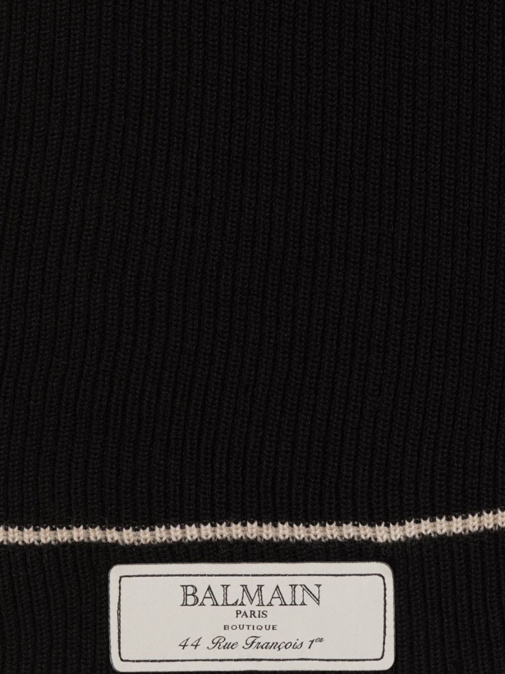 Balmain Label-patch merino-wool scarf - Image 2