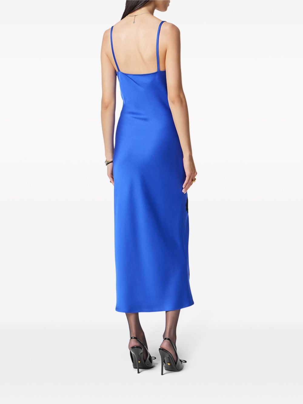 Versace Barocco-lace embellished satin midi dress - Image 3