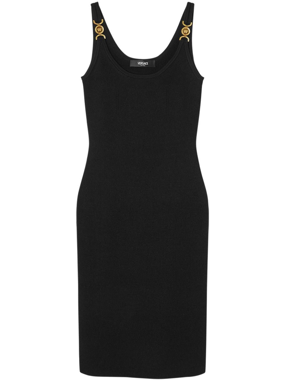 Versace logo-plaque scoop-neck dress