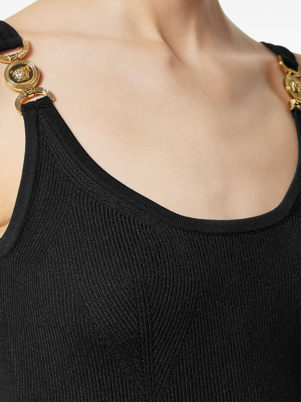 Versace logo-plaque scoop-neck dress - Image 4