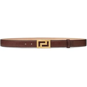 Versace  logo-engraved leather belt