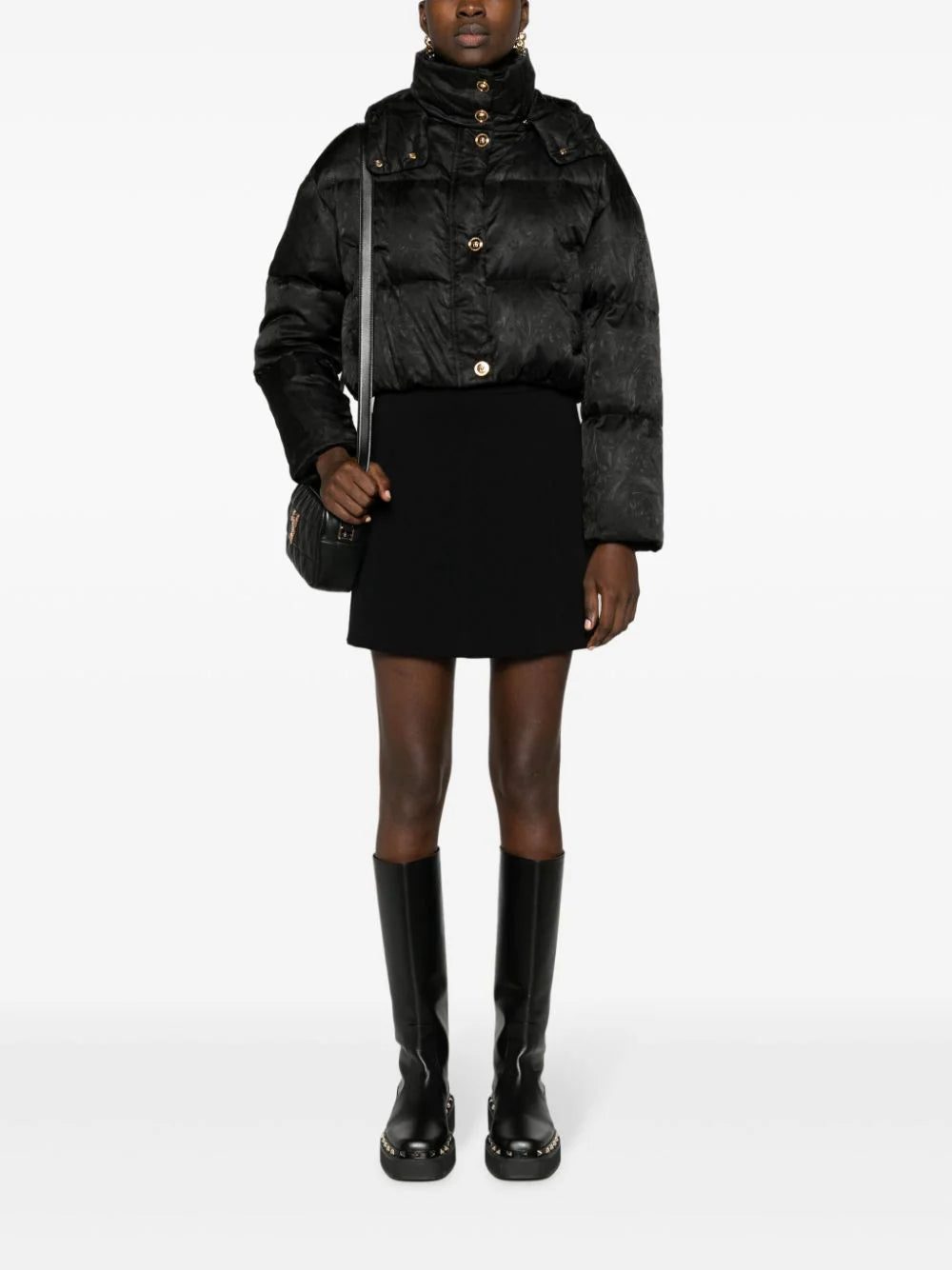 Versace Barocco-jacquard cropped puffer jacket - Image 2