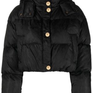 Versace Barocco-jacquard cropped puffer jacket