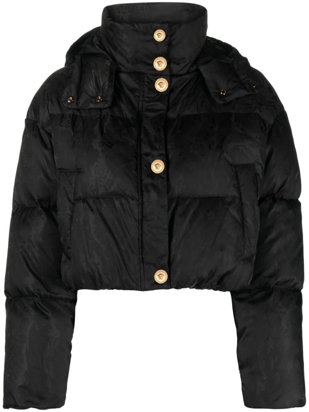 Versace Barocco-jacquard cropped puffer jacket
