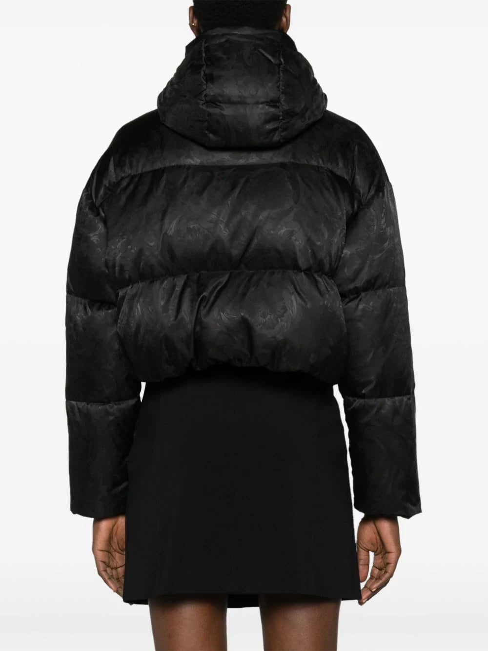 Versace Barocco-jacquard cropped puffer jacket - Image 4