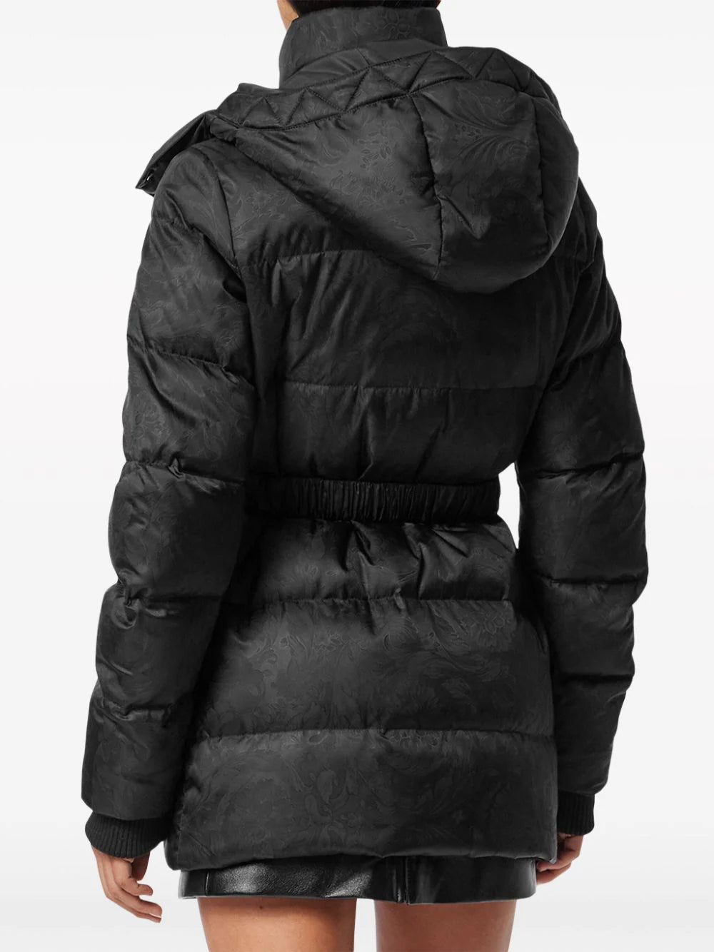 Versace Barocco-print belted puffer jacket - Image 2