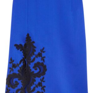 Versace Barocco-lace satin midi skirt