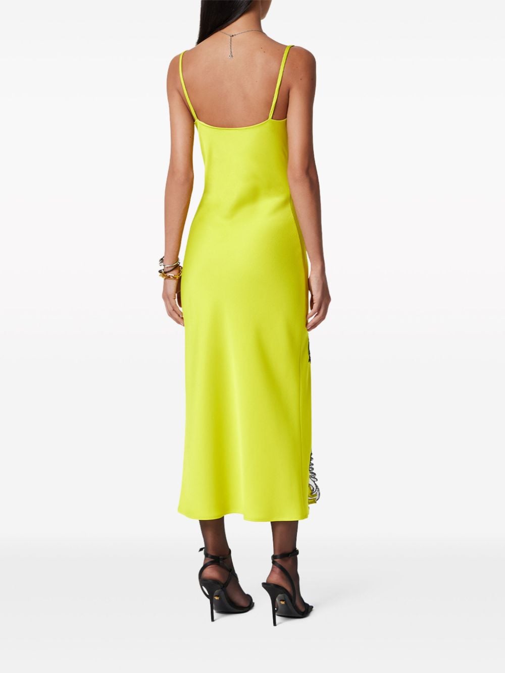 Versace Barocco-lace embellished satin midi dress - Image 3