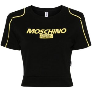 Moschino logo-print cropped T-shirt