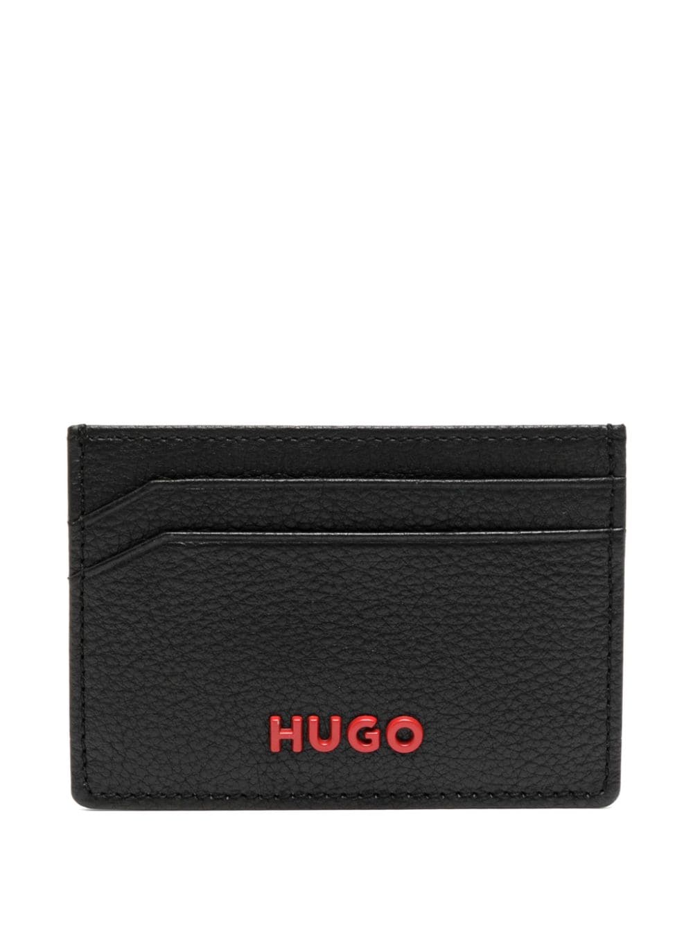HUGO logo-plaque leather cardholder