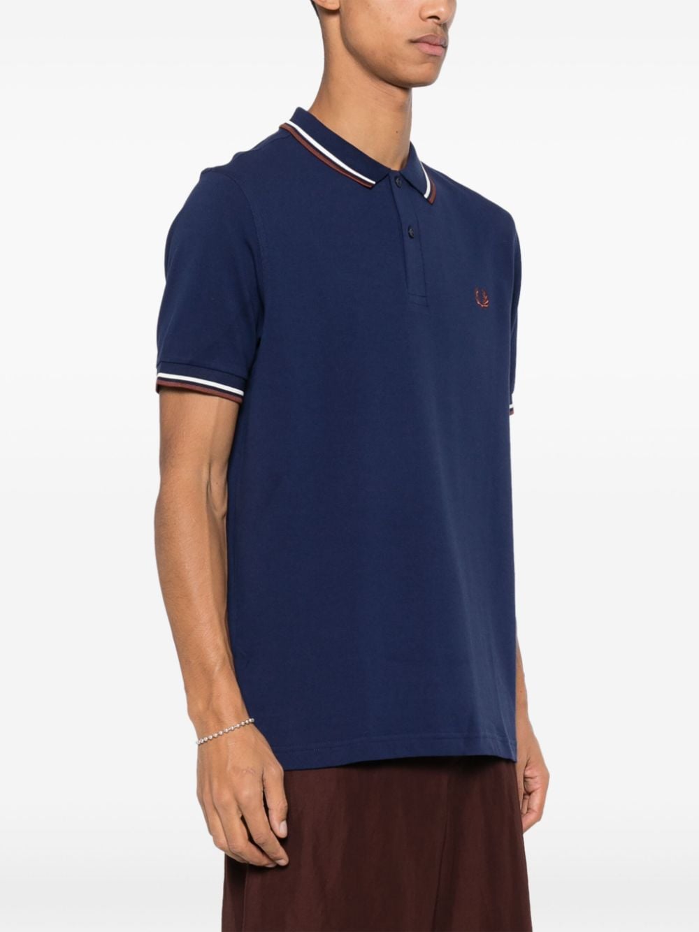 Fred Perry logo-embroidered cotton polo shirt - Image 3