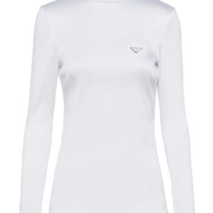 Prada  triangle-logo satin top