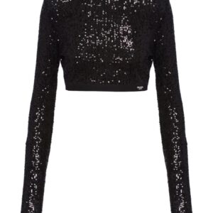 Prada sequinned cropped top