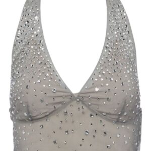 Prada crystal-embellished tulle top