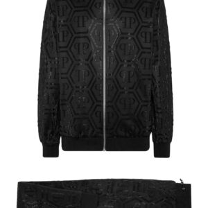 Philipp Plein monogram-pattern zip-up tracksuit set