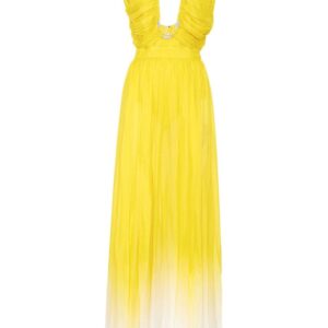 Philipp Plein V-neck silk maxi dress