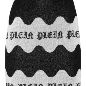 Philipp Plein logo-jacquard lurex miniskirt