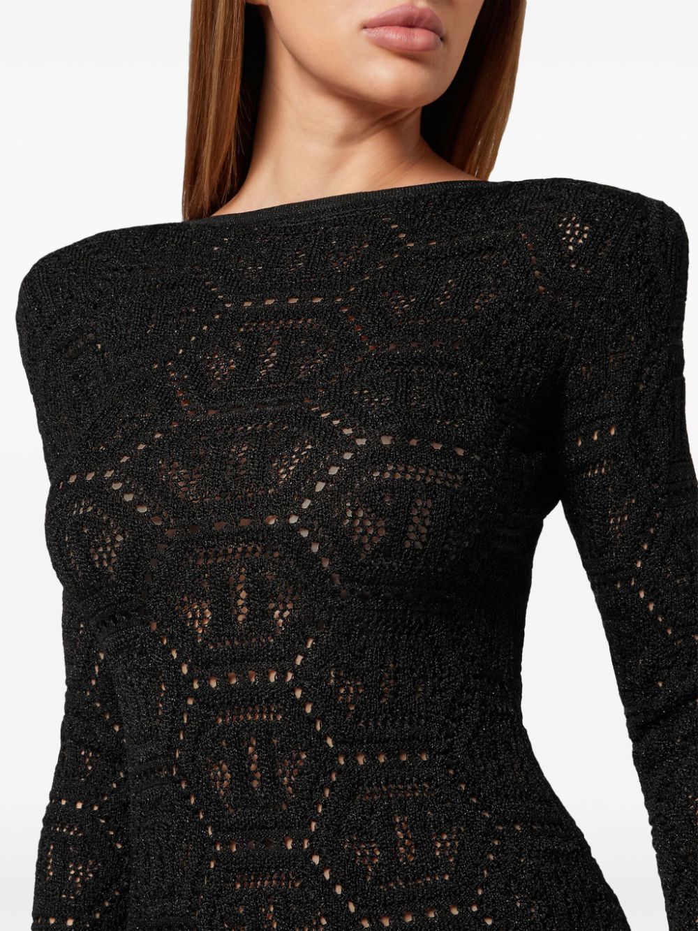 Philipp Plein monogram-pattern lurex-knit minidress - Image 5
