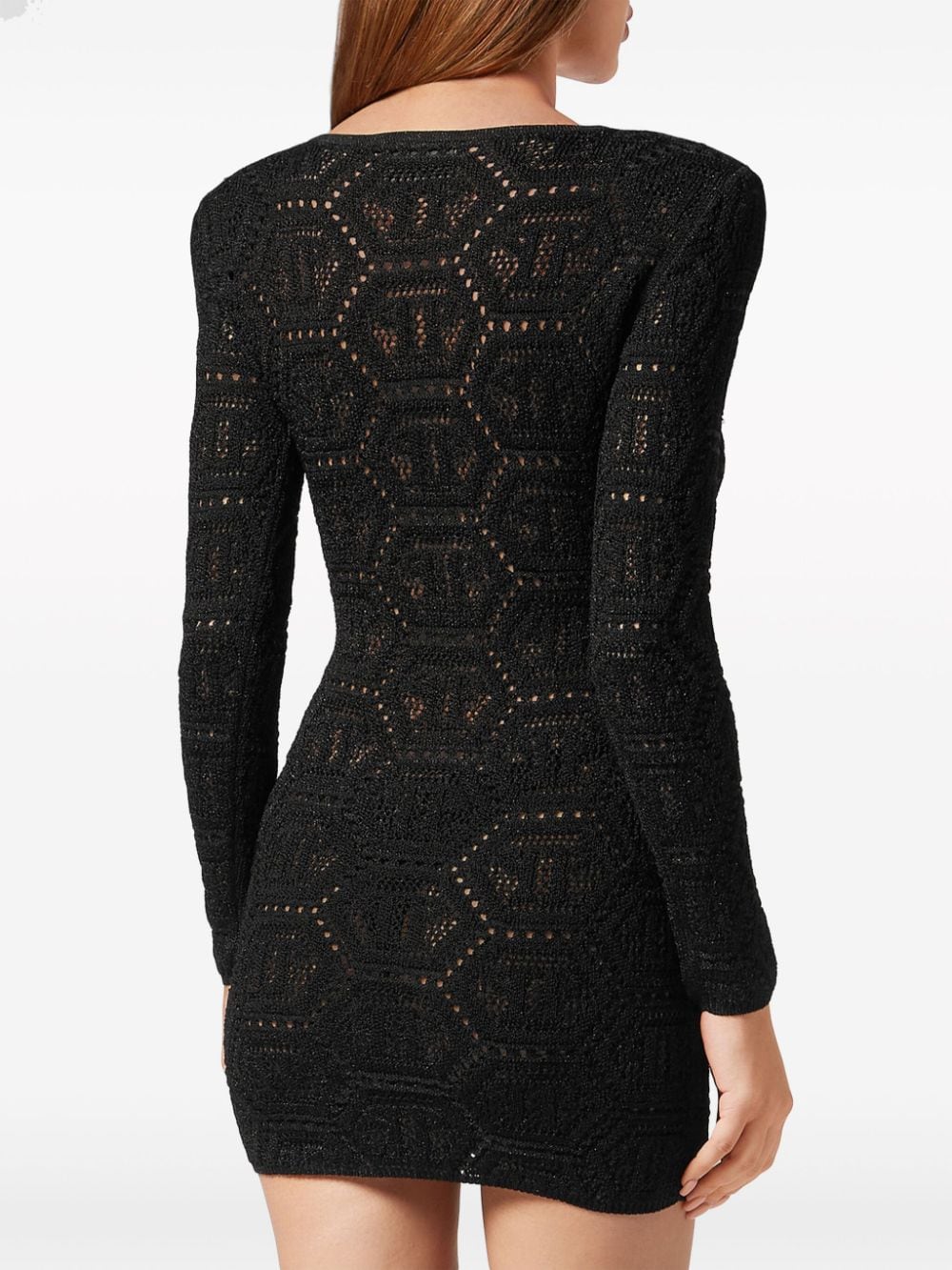 Philipp Plein monogram-pattern lurex-knit minidress - Image 2