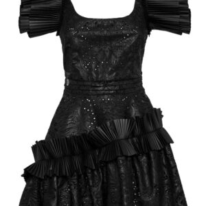 Philipp Plein ruffled faux-leather minidress