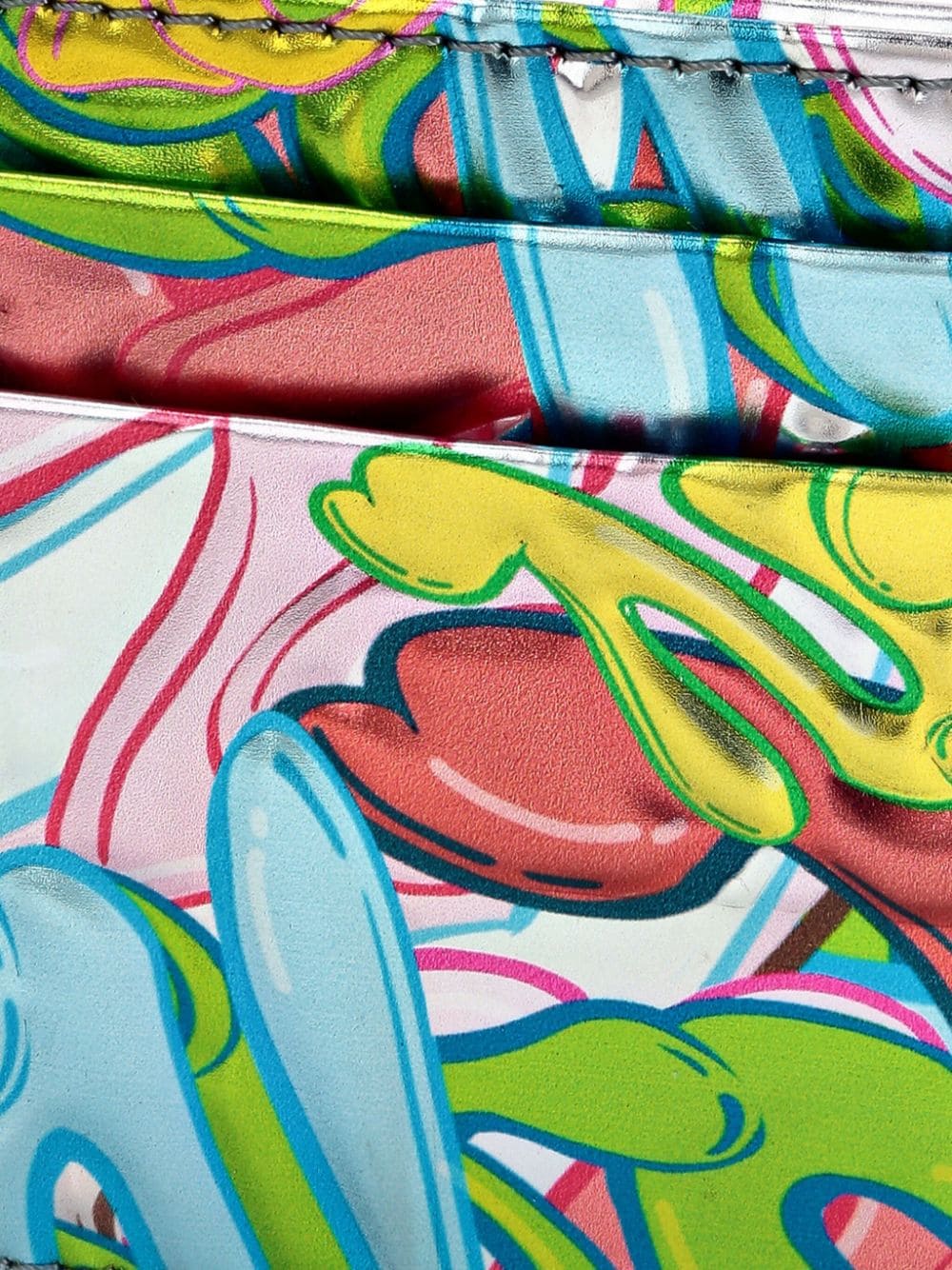 Philipp Plein graffiti-print leather cardholder - Image 4