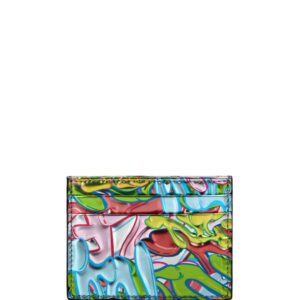 Philipp Plein graffiti-print leather cardholder