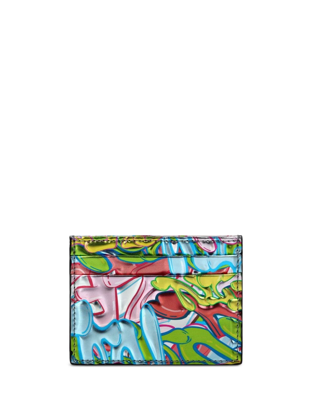 Philipp Plein graffiti-print leather cardholder