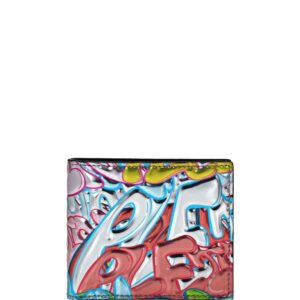 Philipp Plein graffiti-print leather wallet