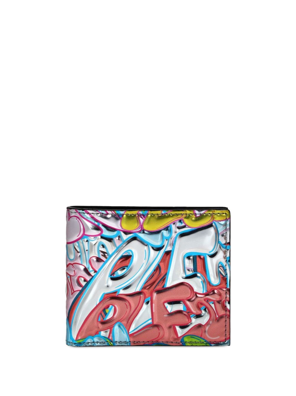Philipp Plein graffiti-print leather wallet