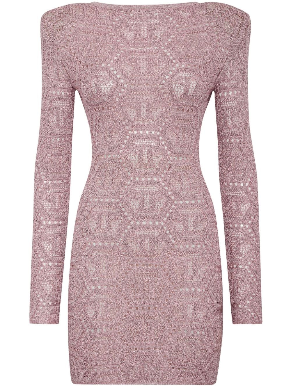 Philipp Plein open-knit monogram minidress