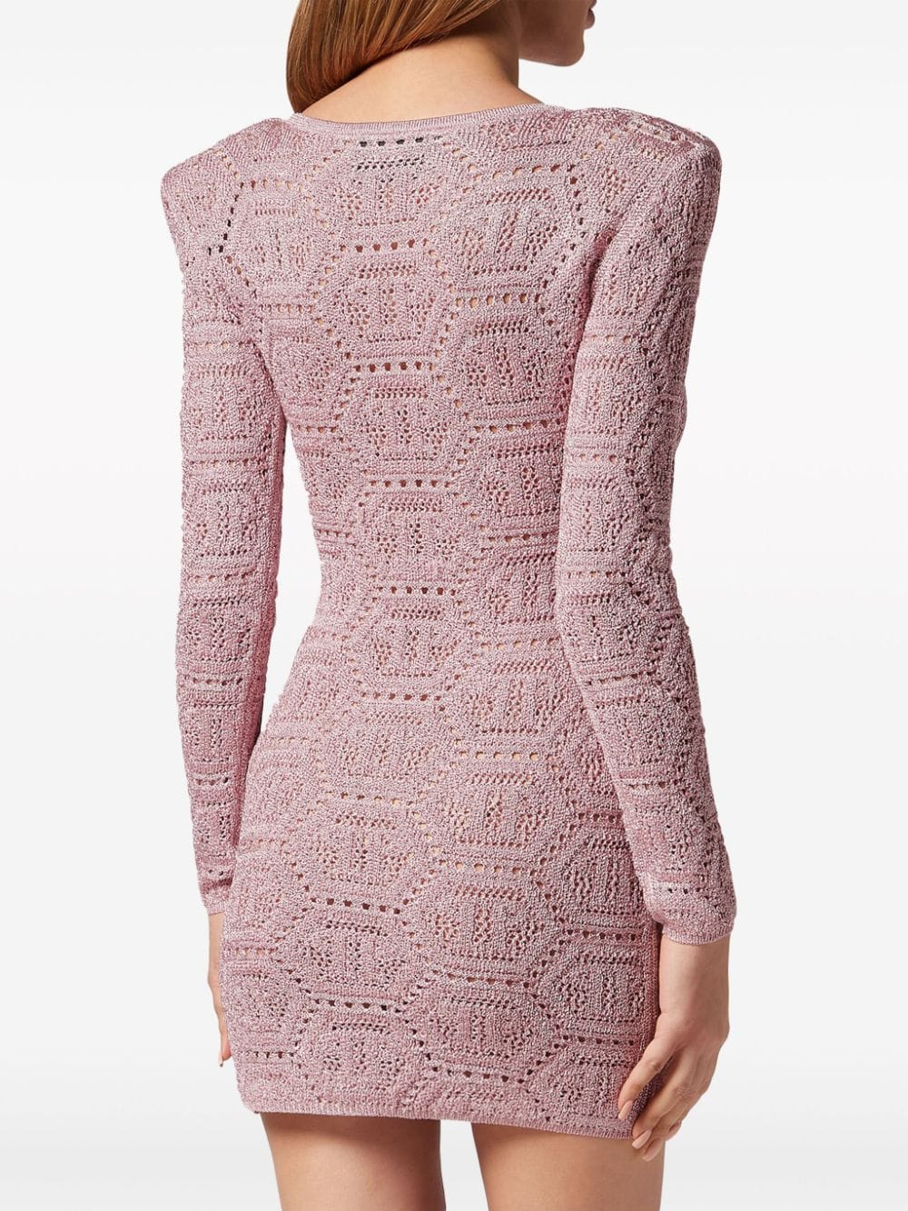 Philipp Plein open-knit monogram minidress - Image 2