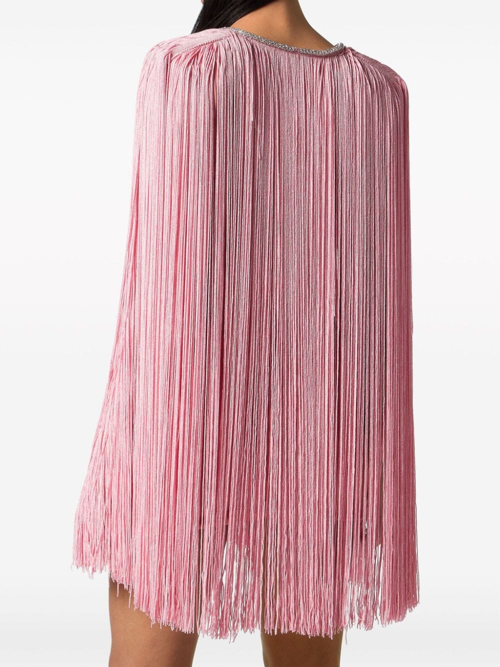 Philipp Plein fringed v-neck mini dress - Image 3